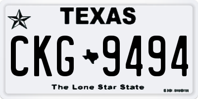 TX license plate CKG9494