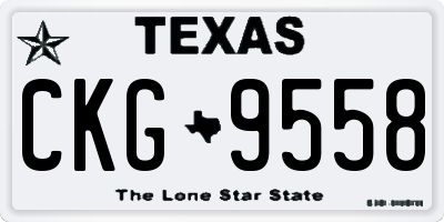 TX license plate CKG9558