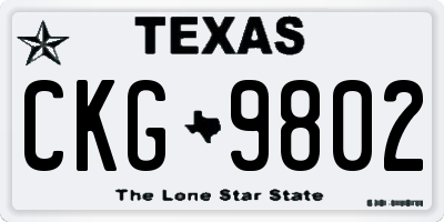 TX license plate CKG9802