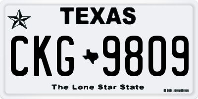 TX license plate CKG9809