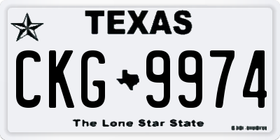 TX license plate CKG9974