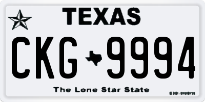TX license plate CKG9994