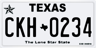TX license plate CKH0234
