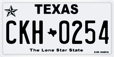 TX license plate CKH0254
