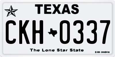 TX license plate CKH0337