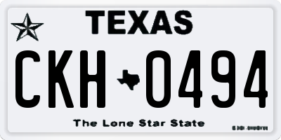 TX license plate CKH0494