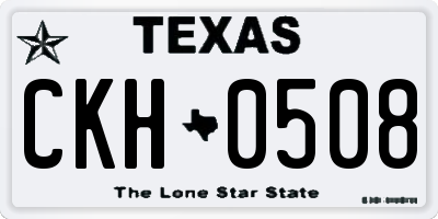 TX license plate CKH0508