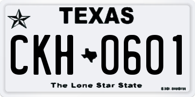 TX license plate CKH0601