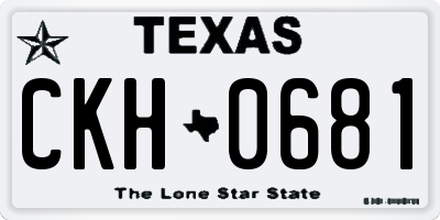 TX license plate CKH0681