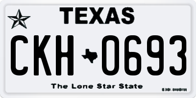 TX license plate CKH0693