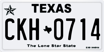 TX license plate CKH0714