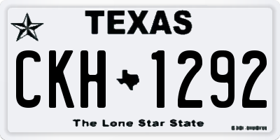 TX license plate CKH1292