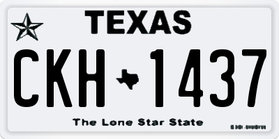 TX license plate CKH1437