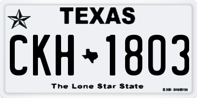 TX license plate CKH1803