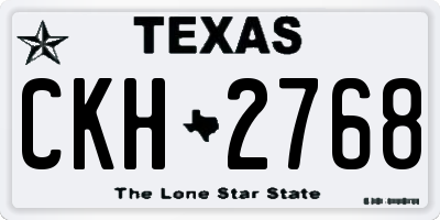 TX license plate CKH2768