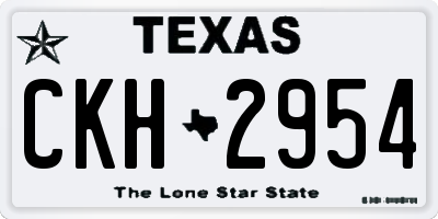 TX license plate CKH2954