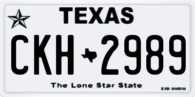 TX license plate CKH2989