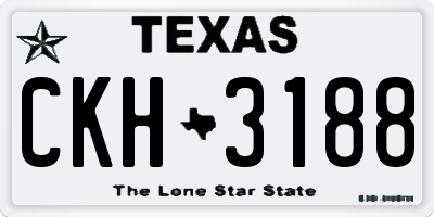 TX license plate CKH3188