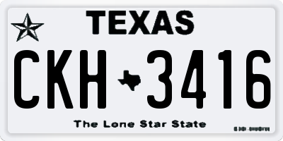TX license plate CKH3416