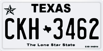 TX license plate CKH3462