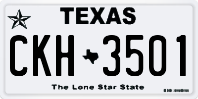 TX license plate CKH3501