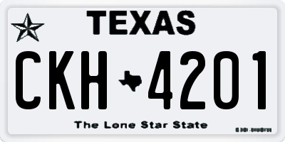TX license plate CKH4201