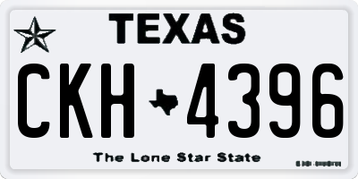 TX license plate CKH4396