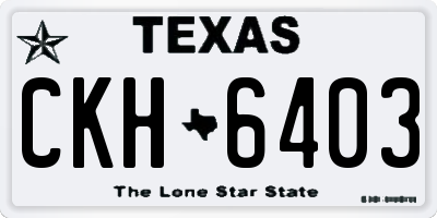 TX license plate CKH6403