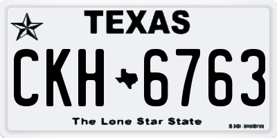 TX license plate CKH6763