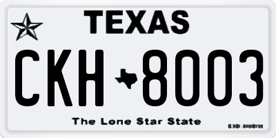 TX license plate CKH8003