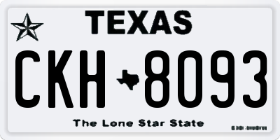 TX license plate CKH8093