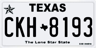 TX license plate CKH8193