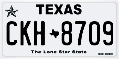 TX license plate CKH8709