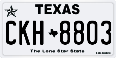 TX license plate CKH8803