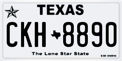 TX license plate CKH8890