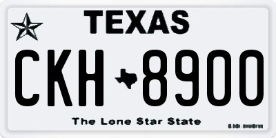 TX license plate CKH8900