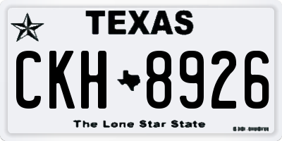 TX license plate CKH8926