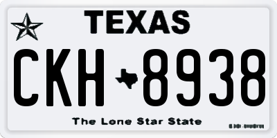 TX license plate CKH8938