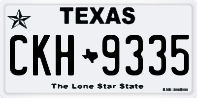 TX license plate CKH9335
