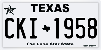 TX license plate CKI1958