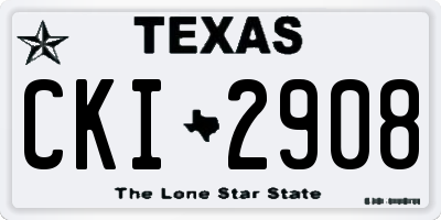 TX license plate CKI2908
