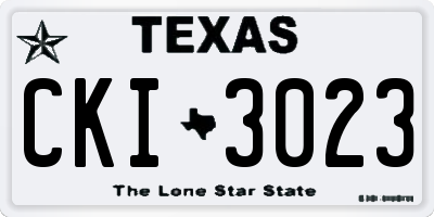 TX license plate CKI3023