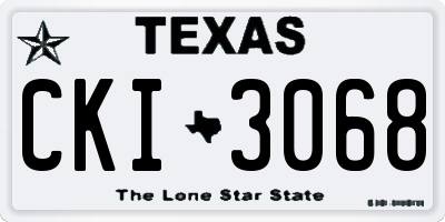 TX license plate CKI3068