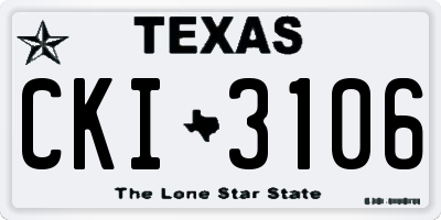 TX license plate CKI3106