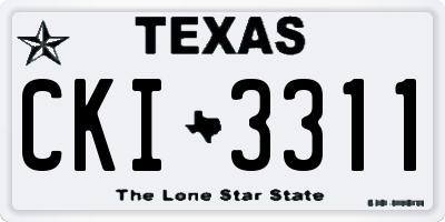 TX license plate CKI3311