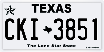 TX license plate CKI3851