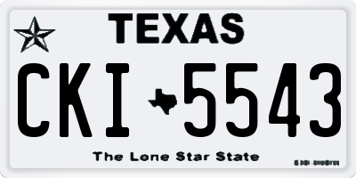TX license plate CKI5543