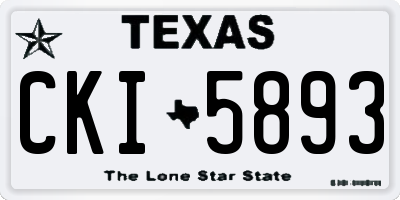 TX license plate CKI5893