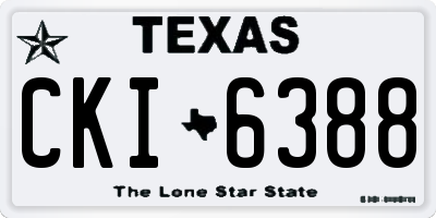 TX license plate CKI6388