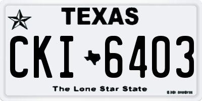 TX license plate CKI6403